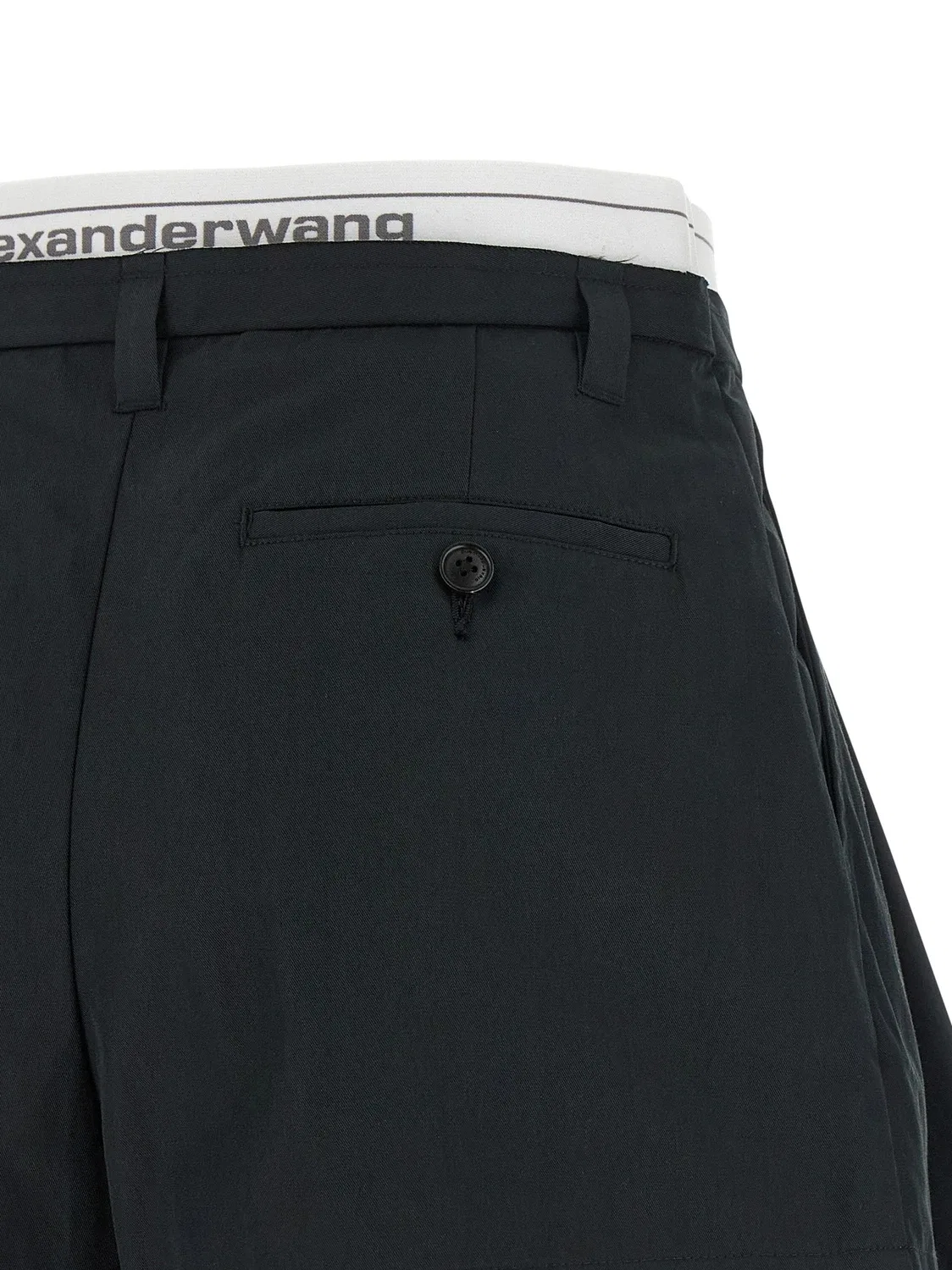 Шорты с логотипом на резинке Alexander Wang, черный — фото 4