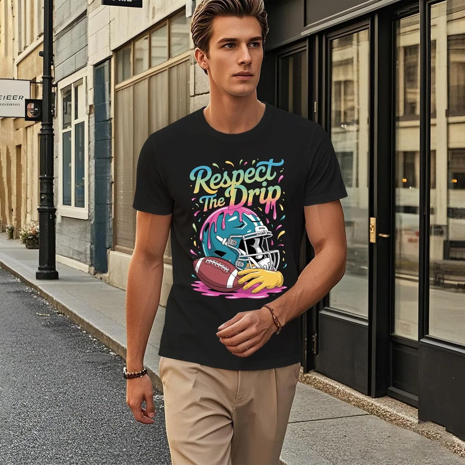 Мужская футболка с графическим принтом Shirt-003, Allblack — фото 2