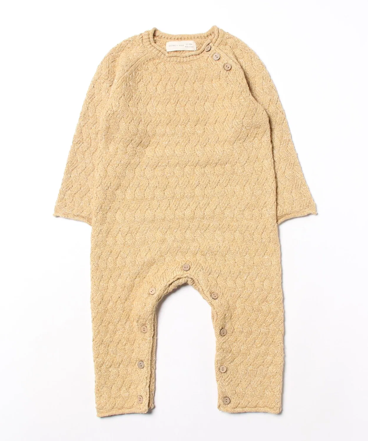 Детский джемпер-комбинезон из мягкого трикотажа с принтом Heather Knit Jumpsuit Quincy Mae, Honey