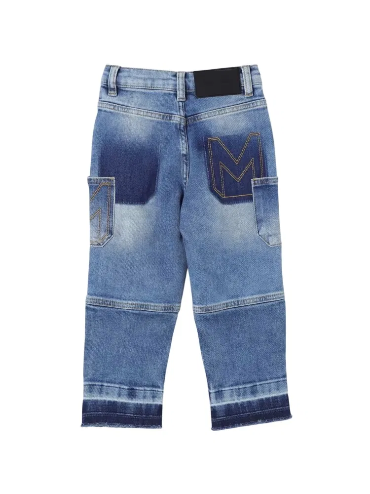 Джинсы мальчиковые с панельным дизайном Little Marc Jacobs, Denim Blue — фото 2