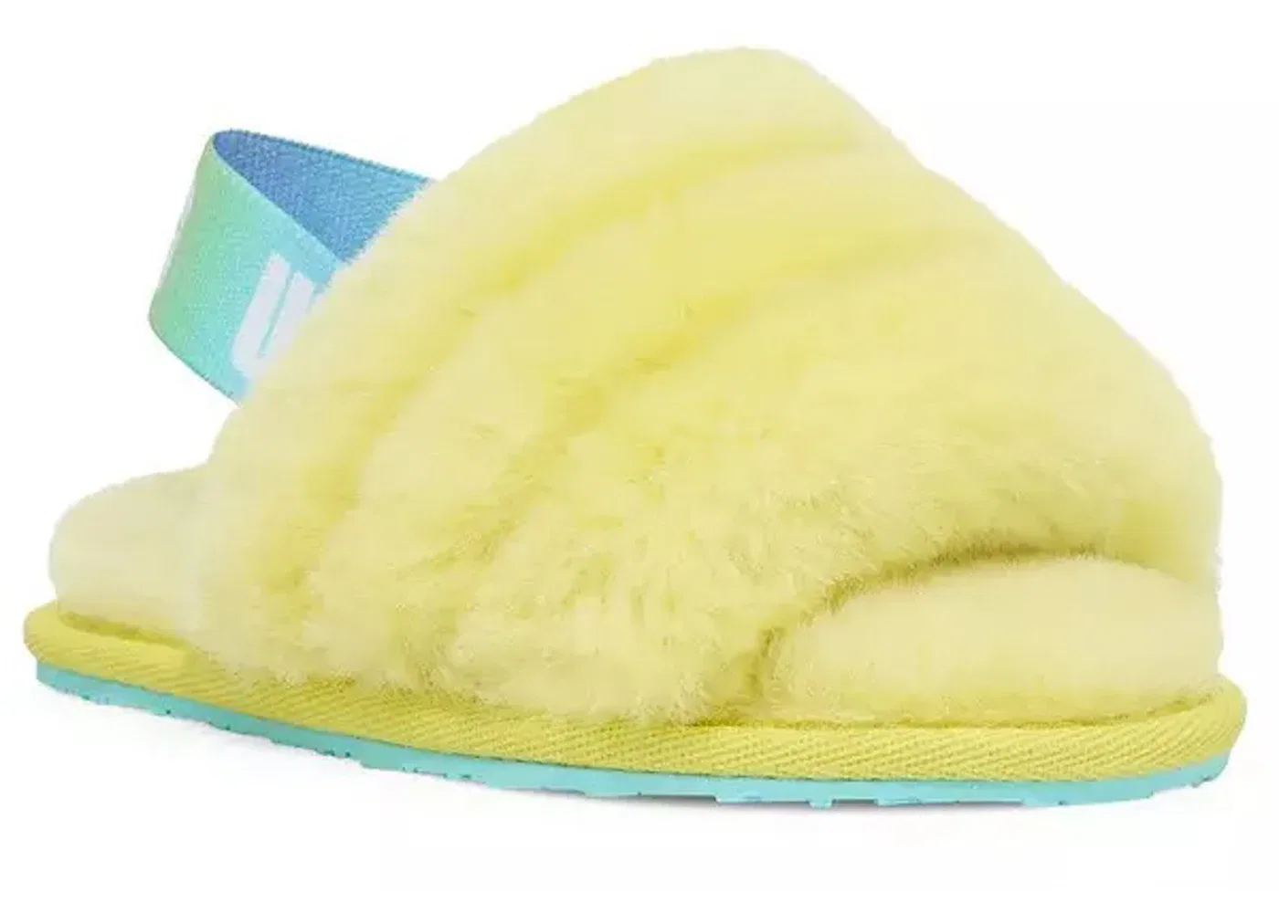 Детские шлепанцы с принтом UGG Fluff Yeah Slide, Pollen Gradient — фото 2