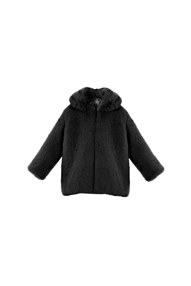 Детское пальто с капюшоном Mon Icone, Siyah — фото 2