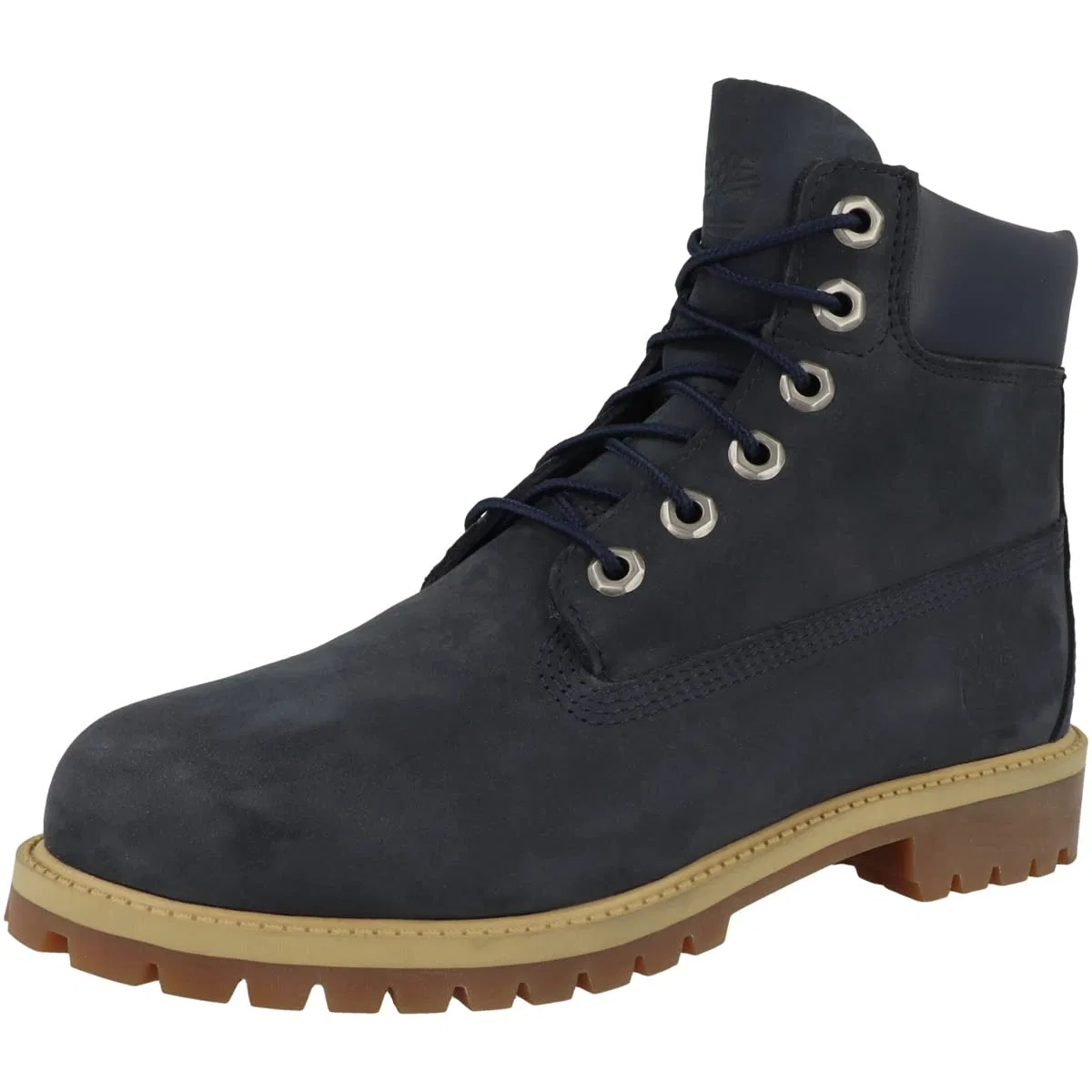 Детские ботинки для мальчиков кожаные 6 in Premium Waterproof Timberland, Blue Medium Blue Nubuck P01 — фото 4