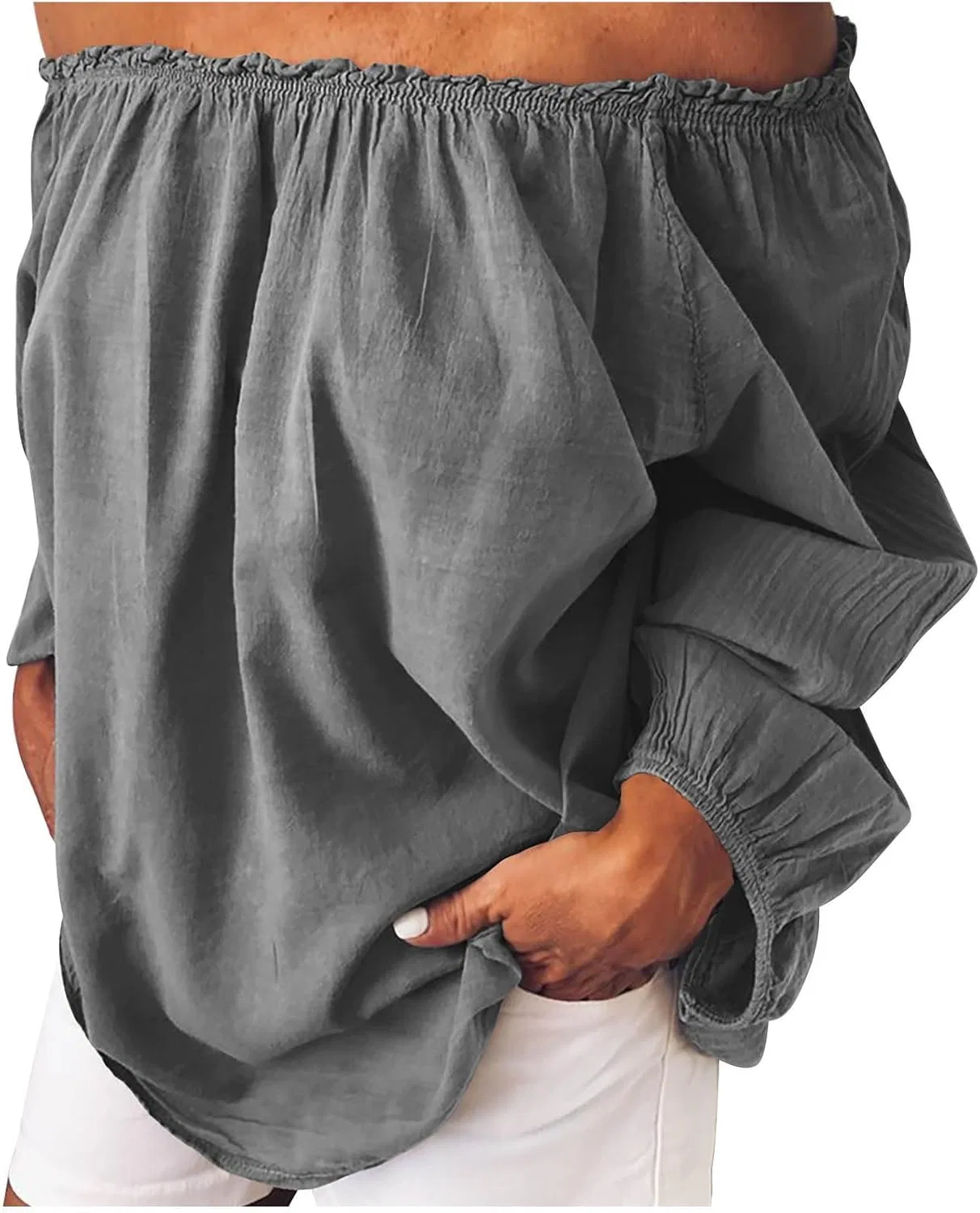 Женская блуза оверсайз Solid, Gray