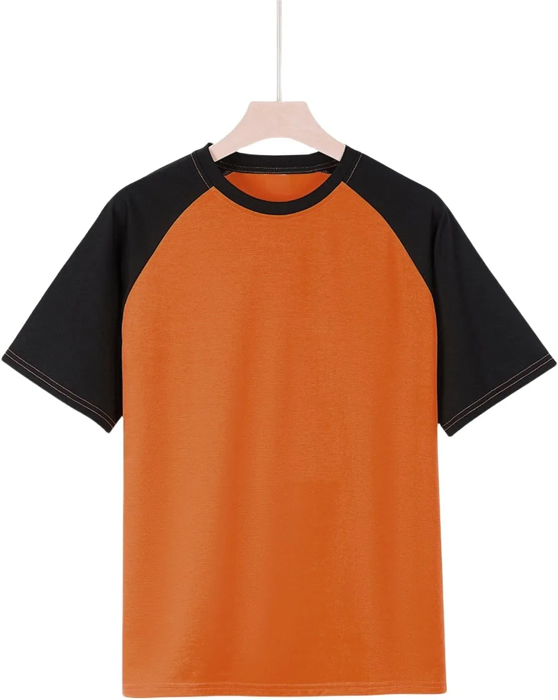 Мужская облегающая бейсбольная футболка с коротким рукавом, Orange — фото 4