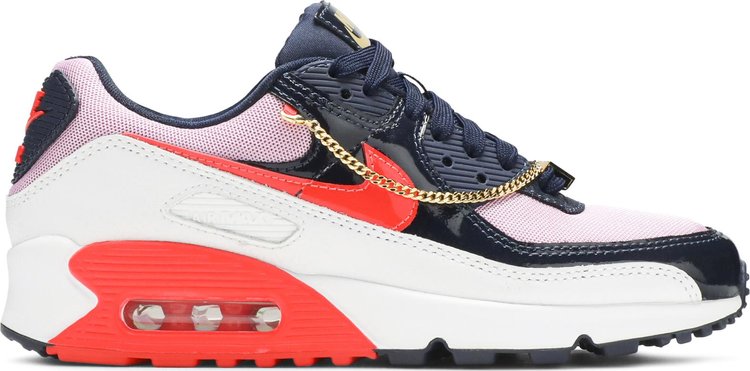 Кроссовки Nike Wmns Air Max 90 'Cuban Link - Navy Pink', синий - фото