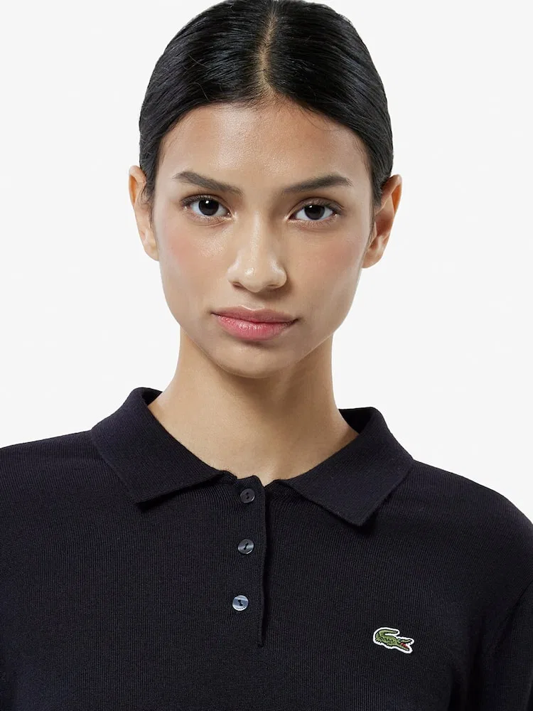 Свитер женский LACOSTE Black, из шерсти, классический — фото 2