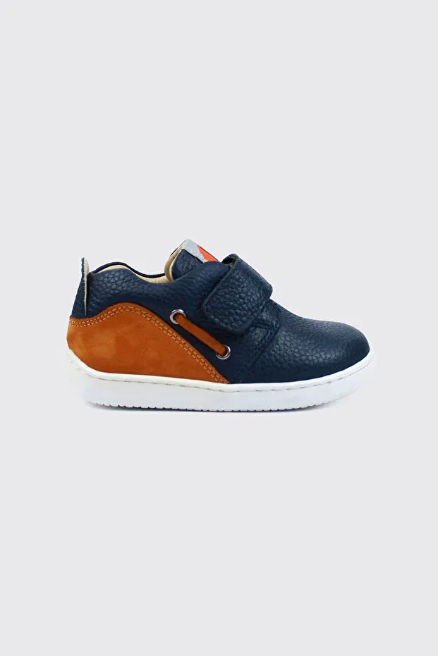 Детская обувь для первых шагов из натуральной кожи Papi Ayakkabı, Navy Blue — фото 3