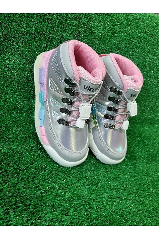 Детские ботинки для девочек с подсветкой Vicco, Gray — фото 2