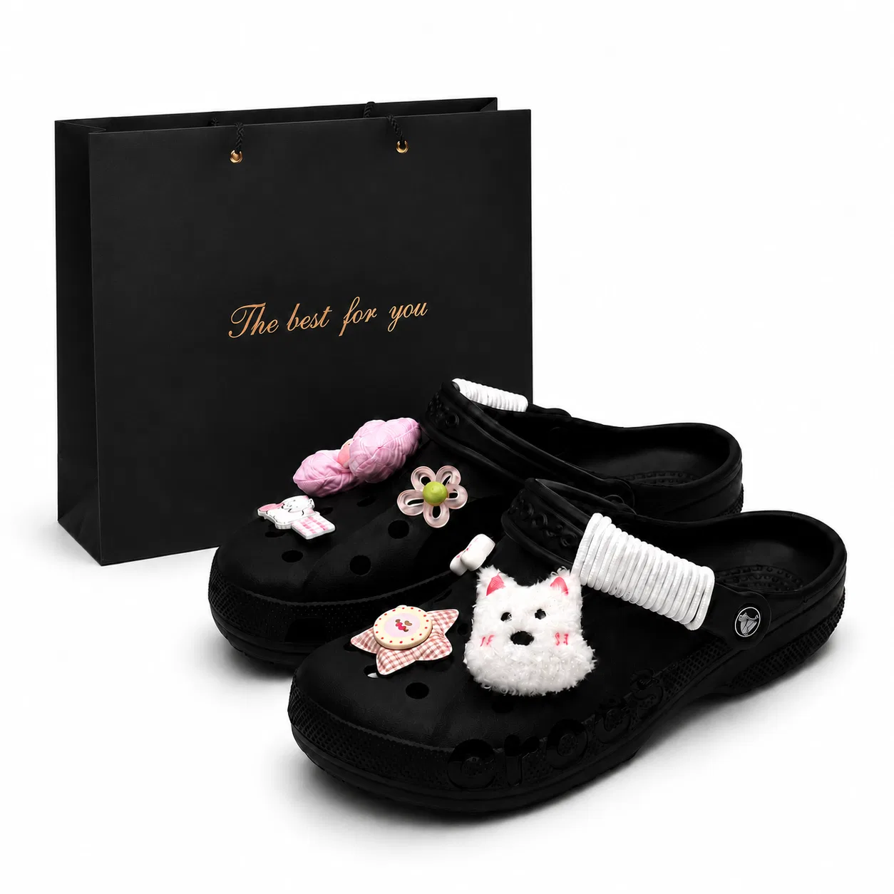 Детские сабо-клоги из EVA Pink Island Puppy Crocs, Цвет: Pink Island Puppy (Gift Bag)