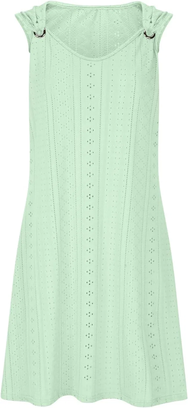 Женское мини-платье с широкими бретелями Sleeveless Mint Green — фото 2