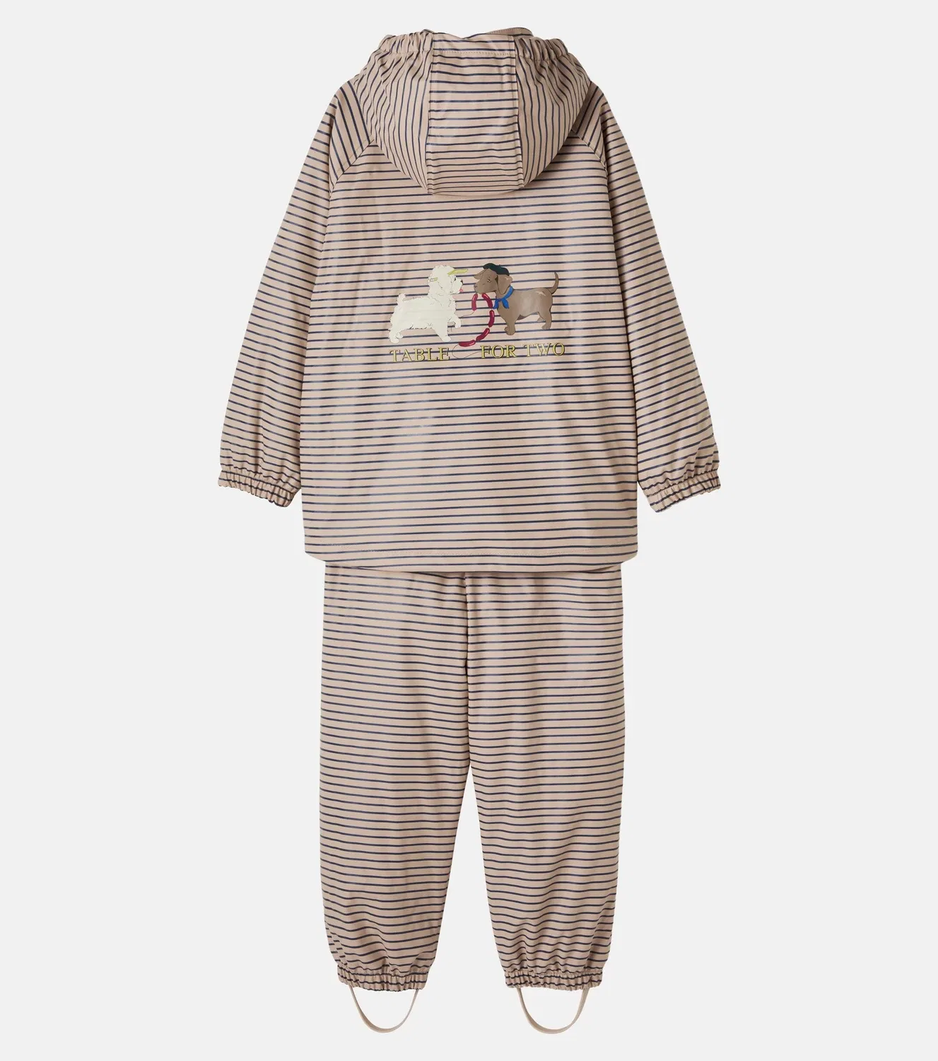 Комплект из куртки с капюшоном и брюк Palme, Stripe La Mer, Konges Sløjd, коричневый — фото 2