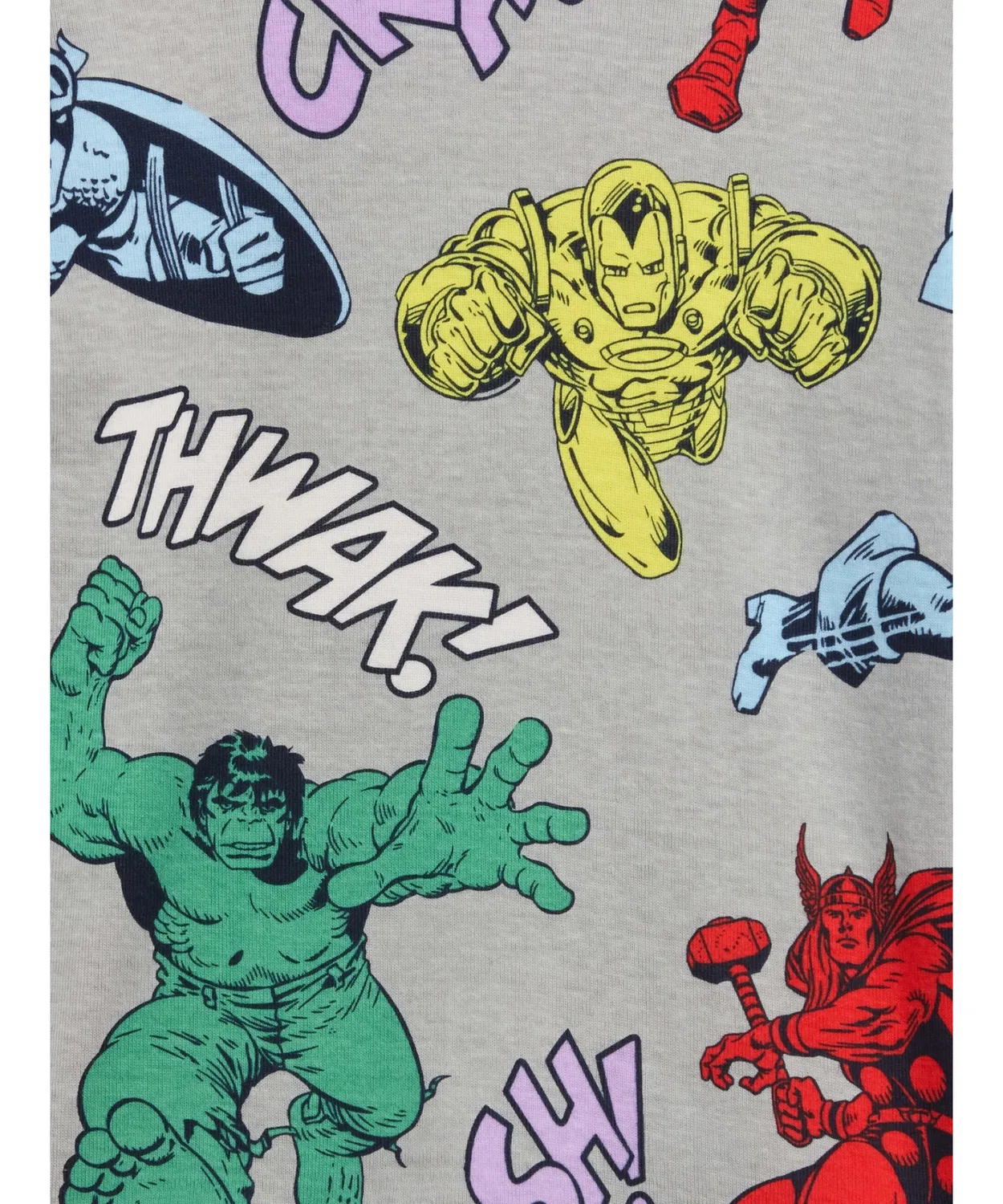 Детская пижама Marvel Avengers с принтом, длинным рукавом, комплект GAP, Silver — фото 3