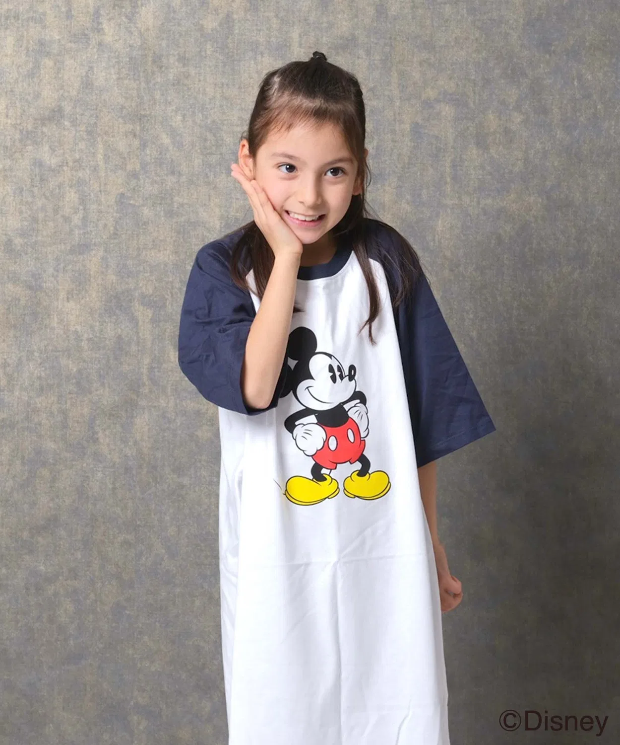 Детское платье оверсайз с принтом Mickey Disney, Белый