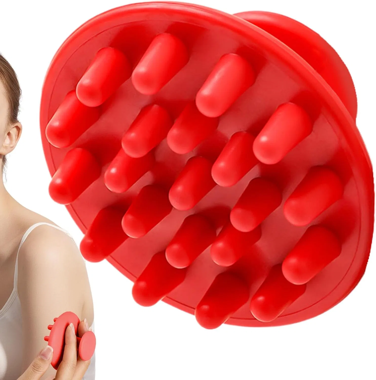 Массажная щетка для кожи головы, Silicone, 60 г, Rot Genérico