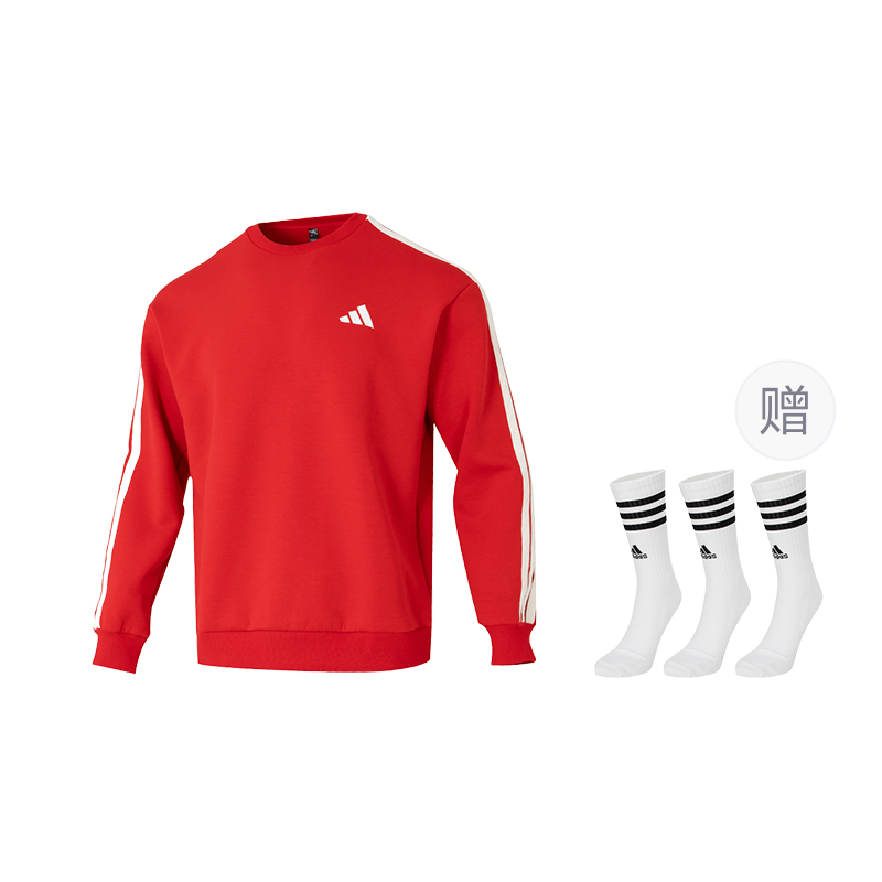 

3 Stripes FW25 Club Свитшот Мужской Adidas, светло scarlet (includes 3 pairs of adidas socks)