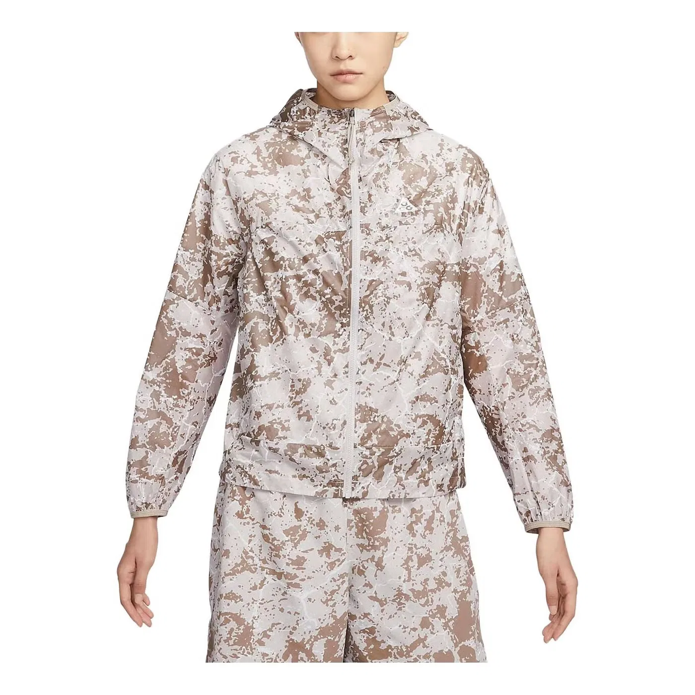 Куртка трейловая с принтом Camo Nike, коричневый