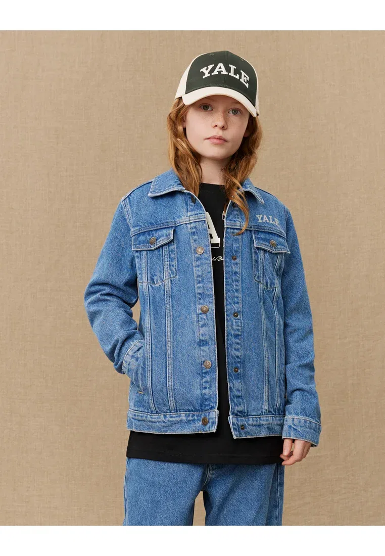 Куртка Rally Yale с изображением бульдога, унисекс - джинсовая куртка Les Deux, Medium Indigo Wash — фото 2
