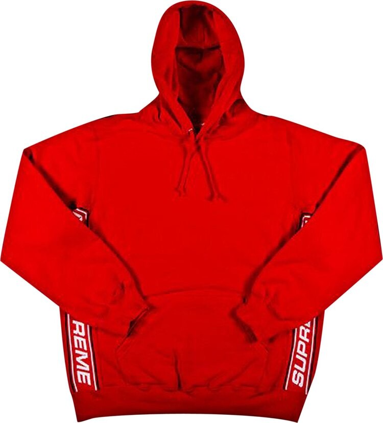 

Толстовка Supreme Text Rib Hooded Sweatshirt 'Red', красный