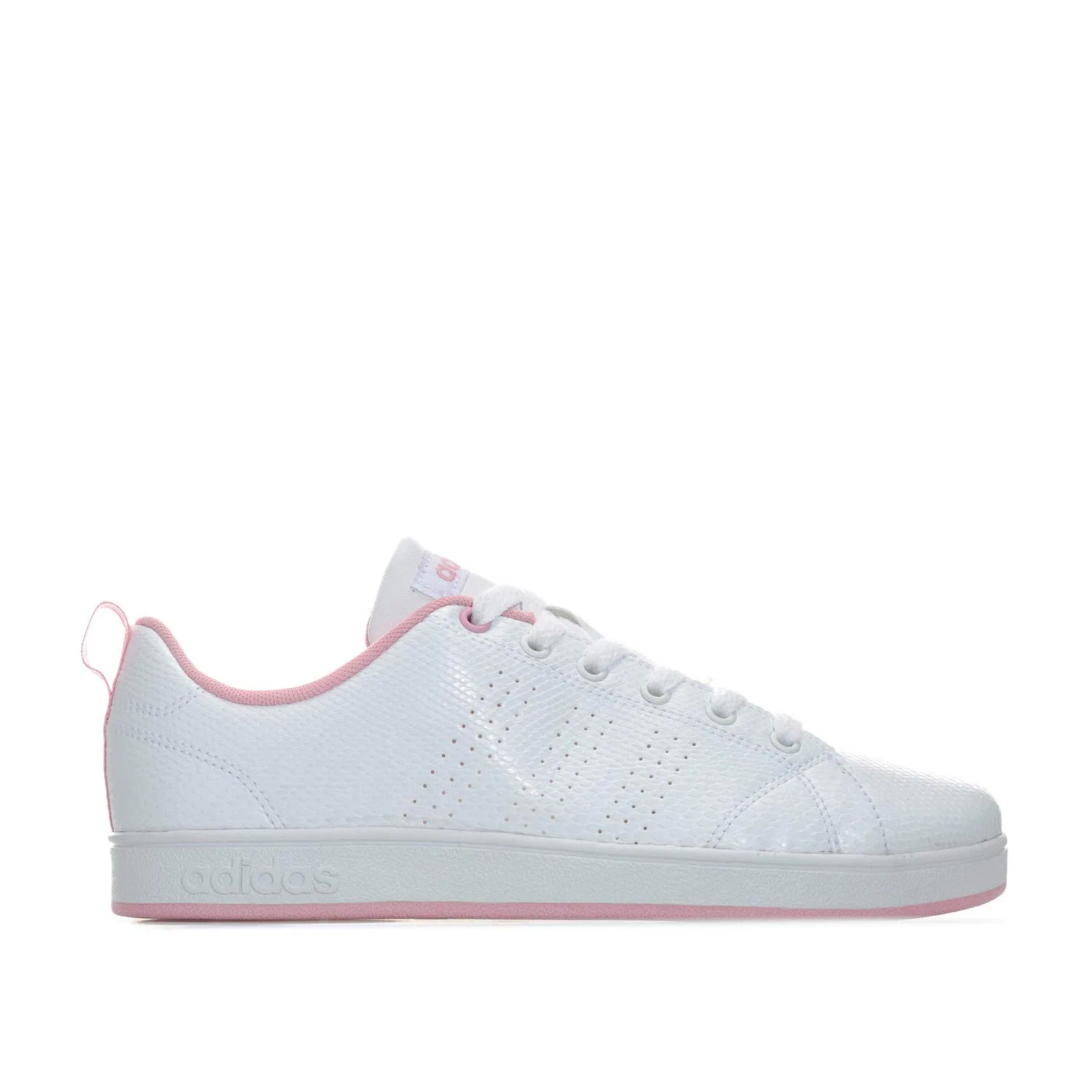 Детские кроссовки для мальчиков с закрытым носком Vs Advantage Cl K Adidas, White Ftwr White Ftwr White Light Pink — фото 2