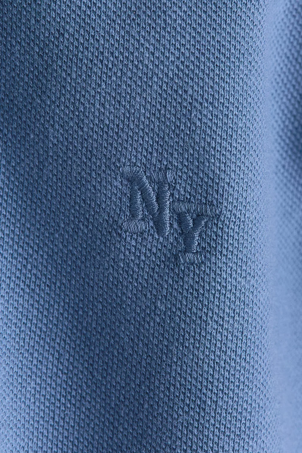 Рубашка-Поло из пике с вышивкой в виде узоров H&M, Mattblau — фото 2