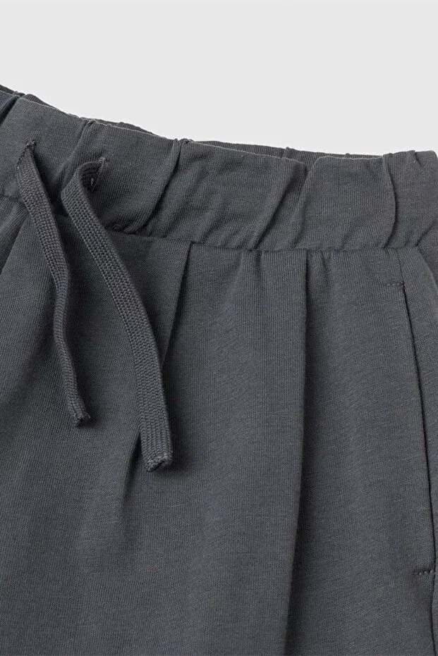 Детские шорты для девочек с принтом Logo Embroidery Detail United Colors Of Benetton, Anthracite — фото 3