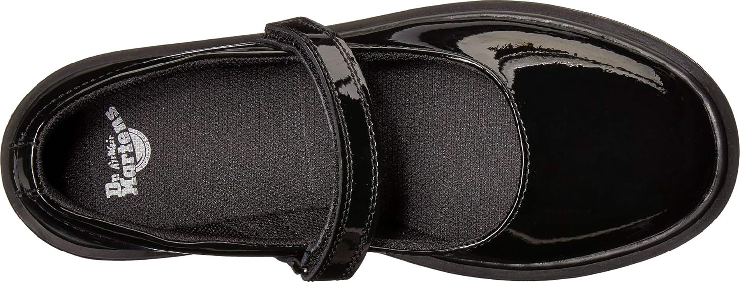 Dr. Martens Maccy Mary Jane (Little Kid/Big Kid), Black Patent 1 — фото 3