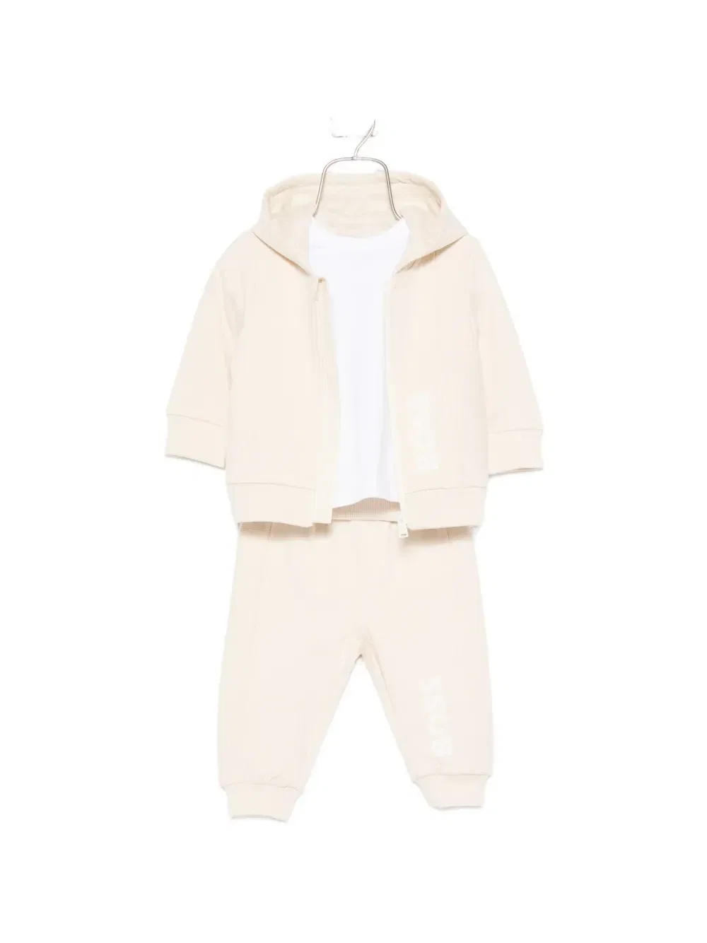 Комплект из трех предметов: спортивный костюм с логотипом Boss Kidswear, бежевый