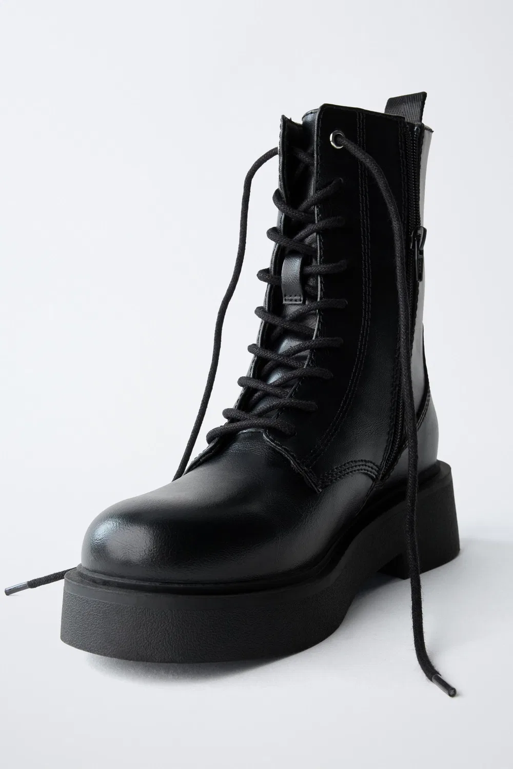 Ботинки на шнуровке ZARA, Black — фото 4