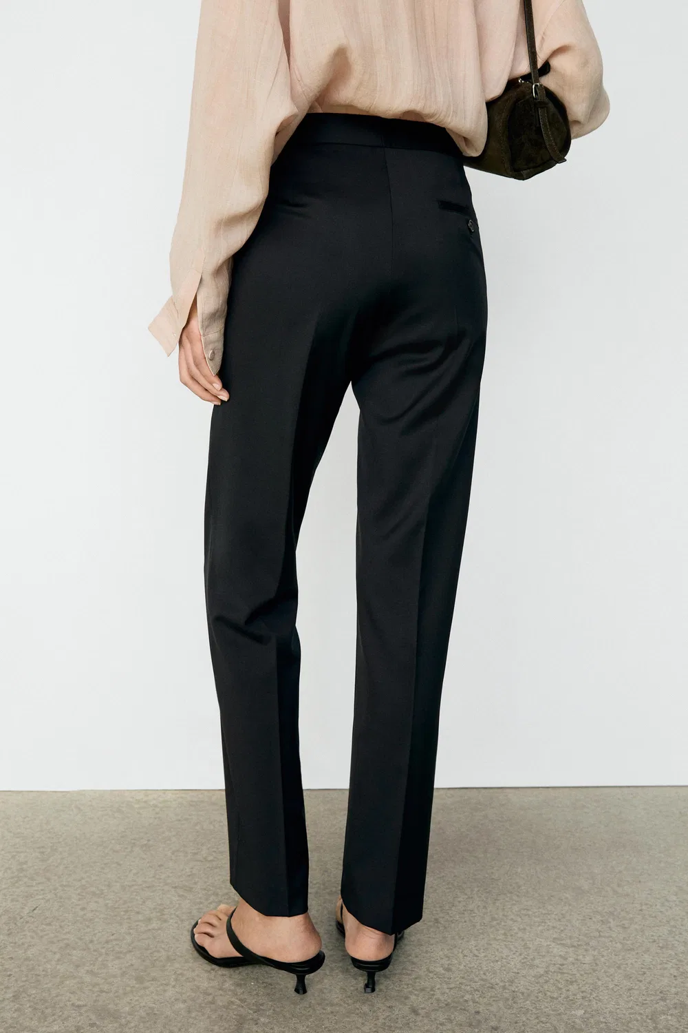 Брюки Massimo Dutti 100% Cool Wool Straight Fit, темно-синий — фото 4
