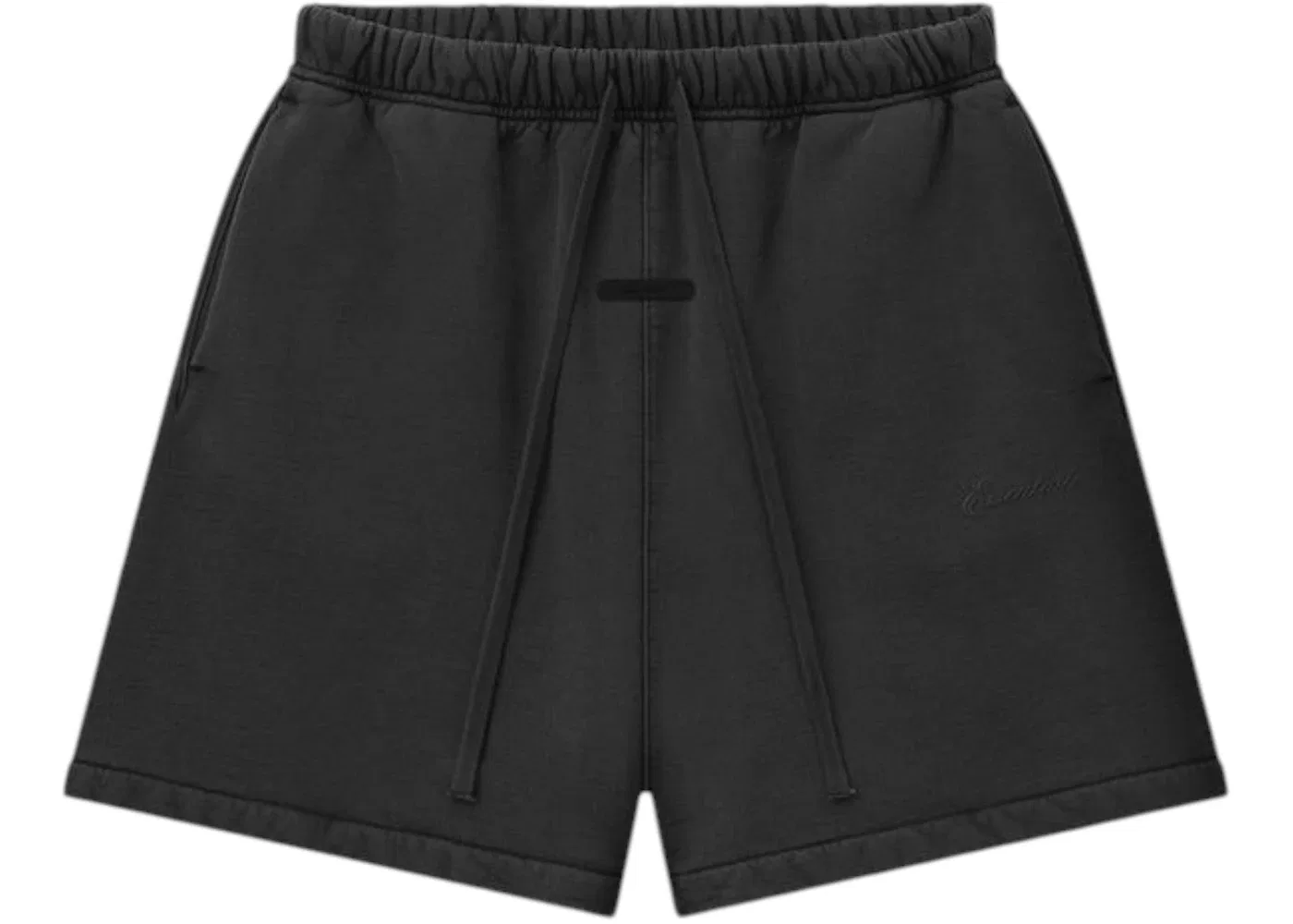 Мужские шорты из тяжелого флиса с вышитым логотипом Fear of God Essentials, Faded Black