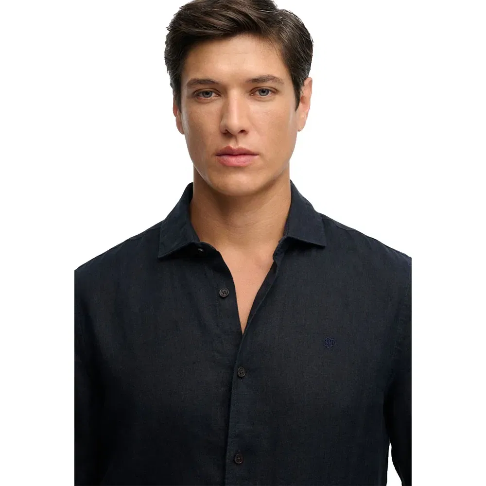 Рубашка с длинным рукавом Riviera Linen Superdry, черный — фото 3