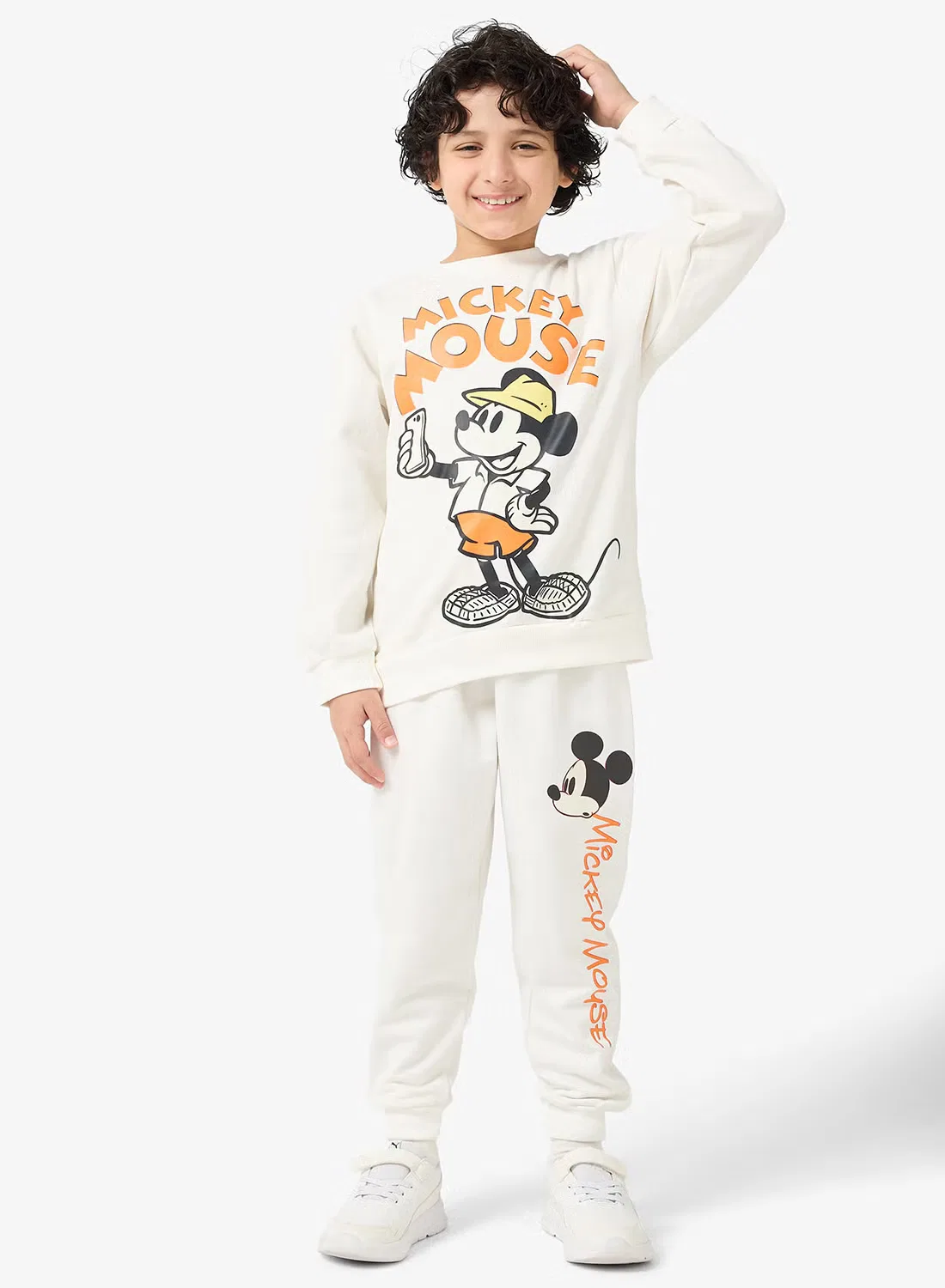 Свитшот и штаны с принтом Mickey Mouse Disney, белый