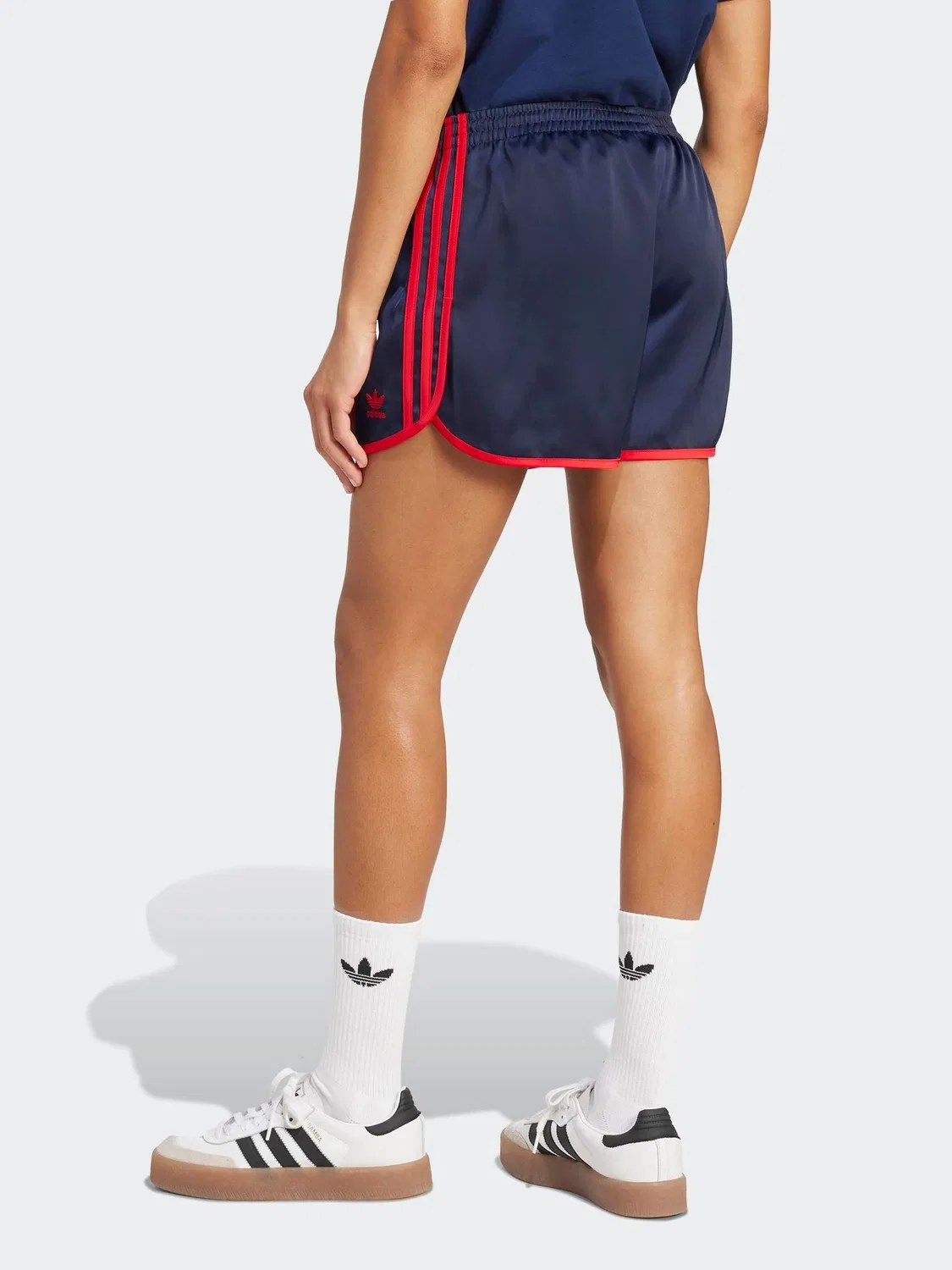 Шорты Sprinter, сатиновые, adidas Originals, темно-синий/красный — фото 2