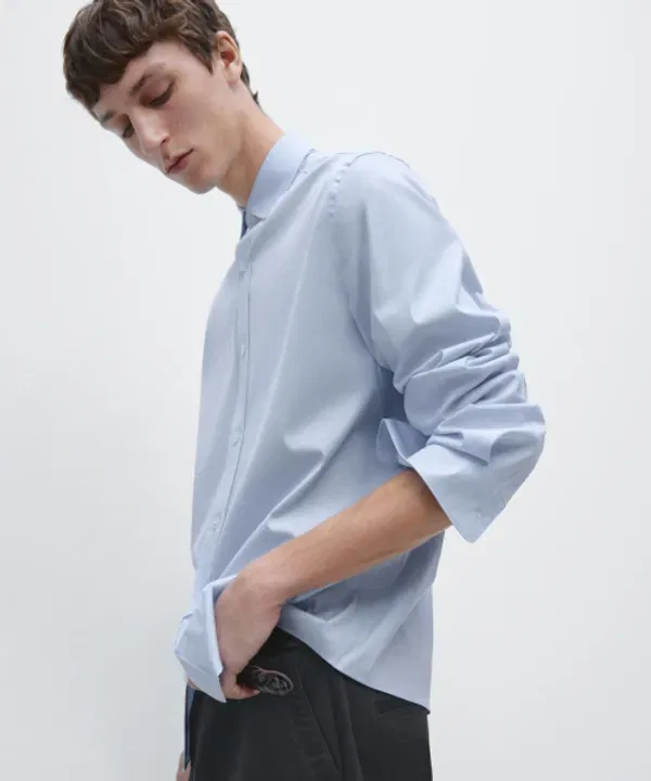 Рубашка хлопковая стрейч Massimo Dutti — фото 4
