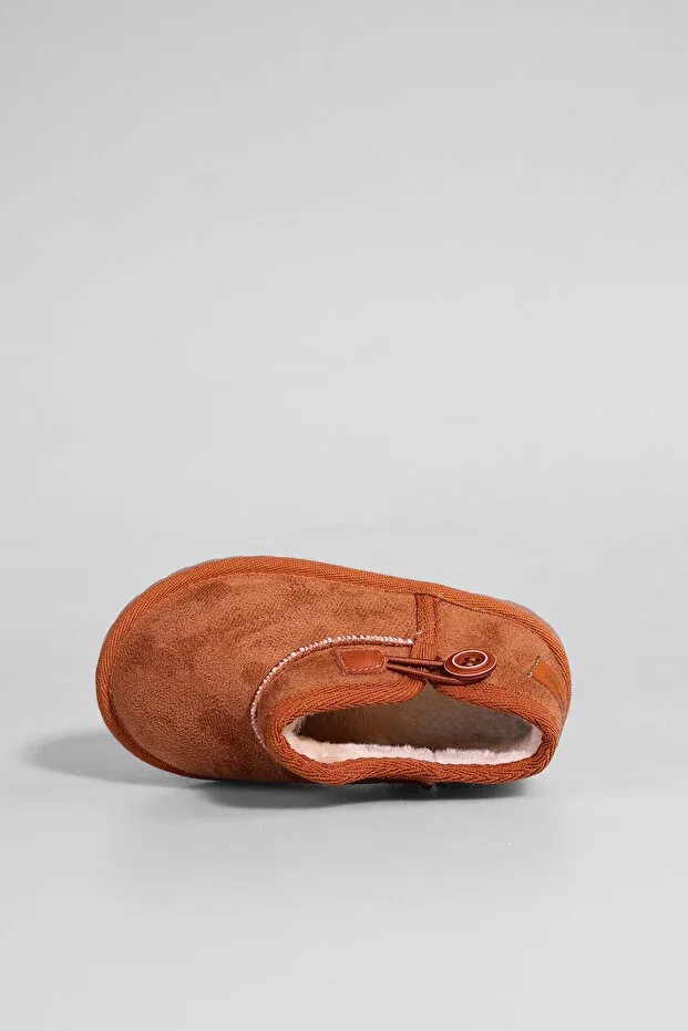 Детские ботинки для девочек на плоском ходу Kodiak buttoned boots Panpan, Tan Color — фото 4