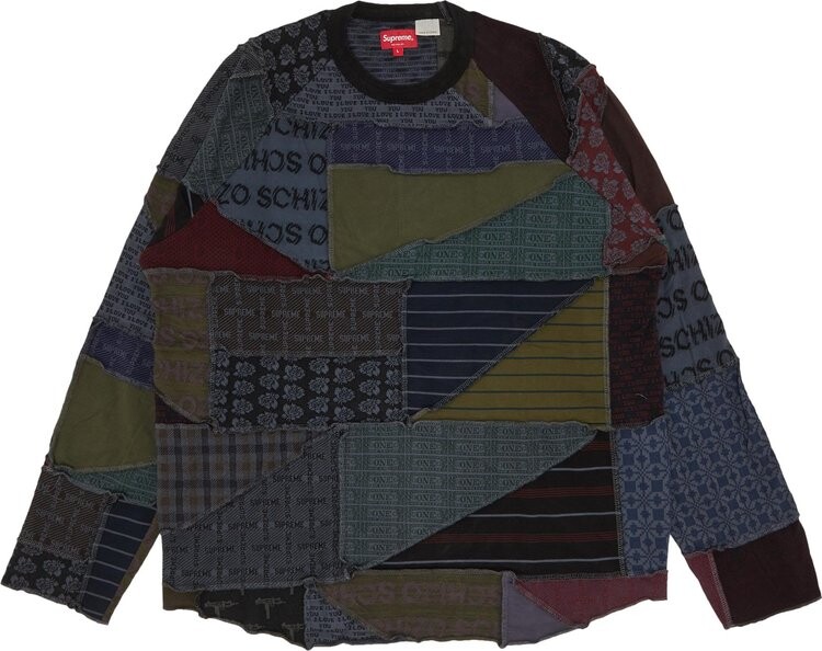 

Лонгслив Supreme Patchwork Jacquard Long-Sleeve Top 'Black', черный