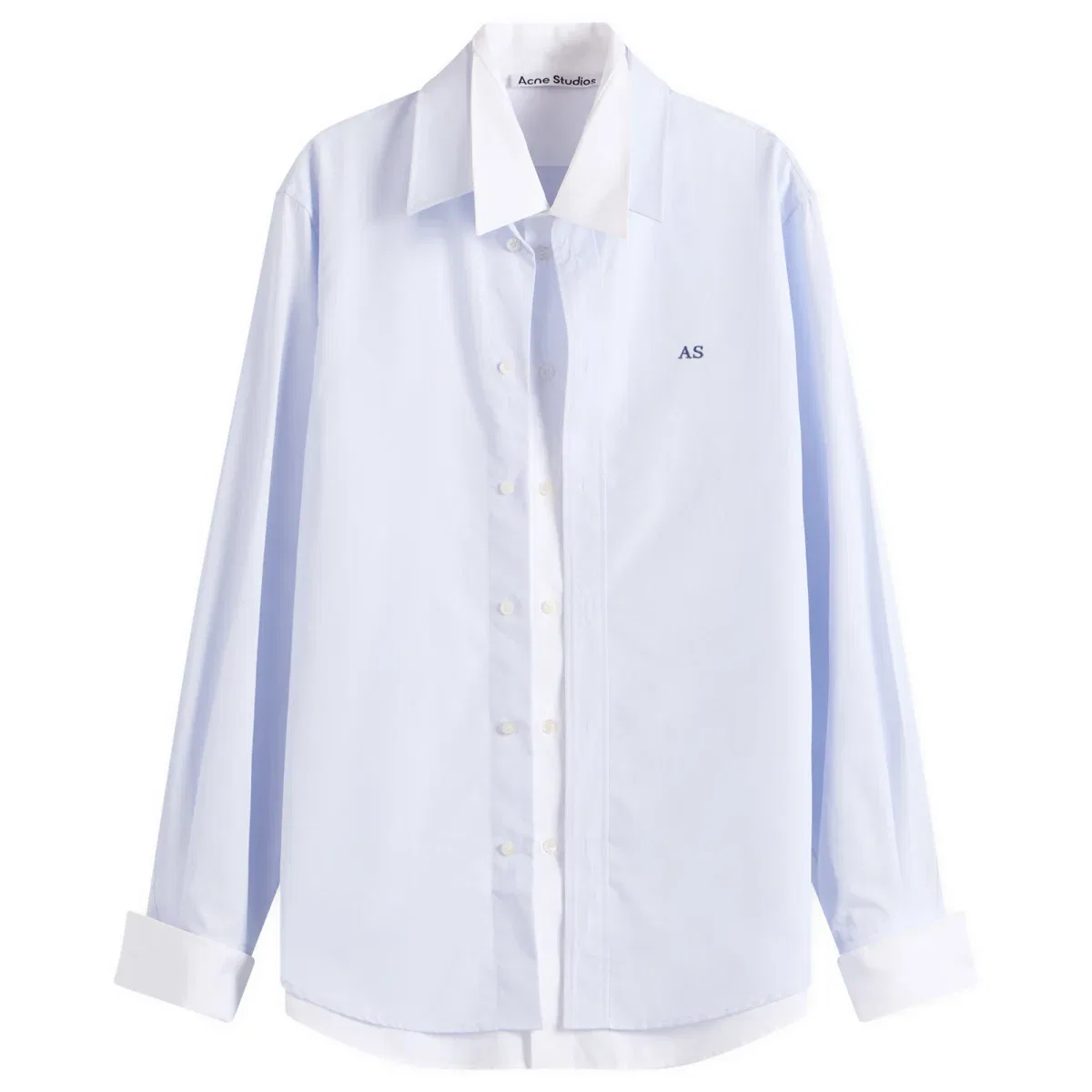 Лонгслив с воротником Sont Poplin Long Sleeve Shirt Acne Studios, Blue/White