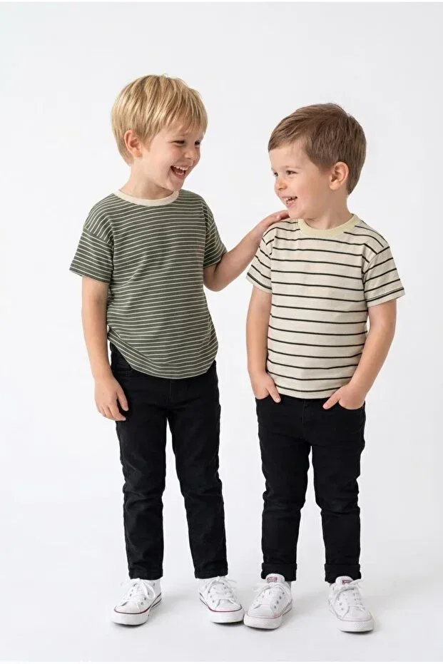 Детский комплект футболок с принтом Miababy, Khaki