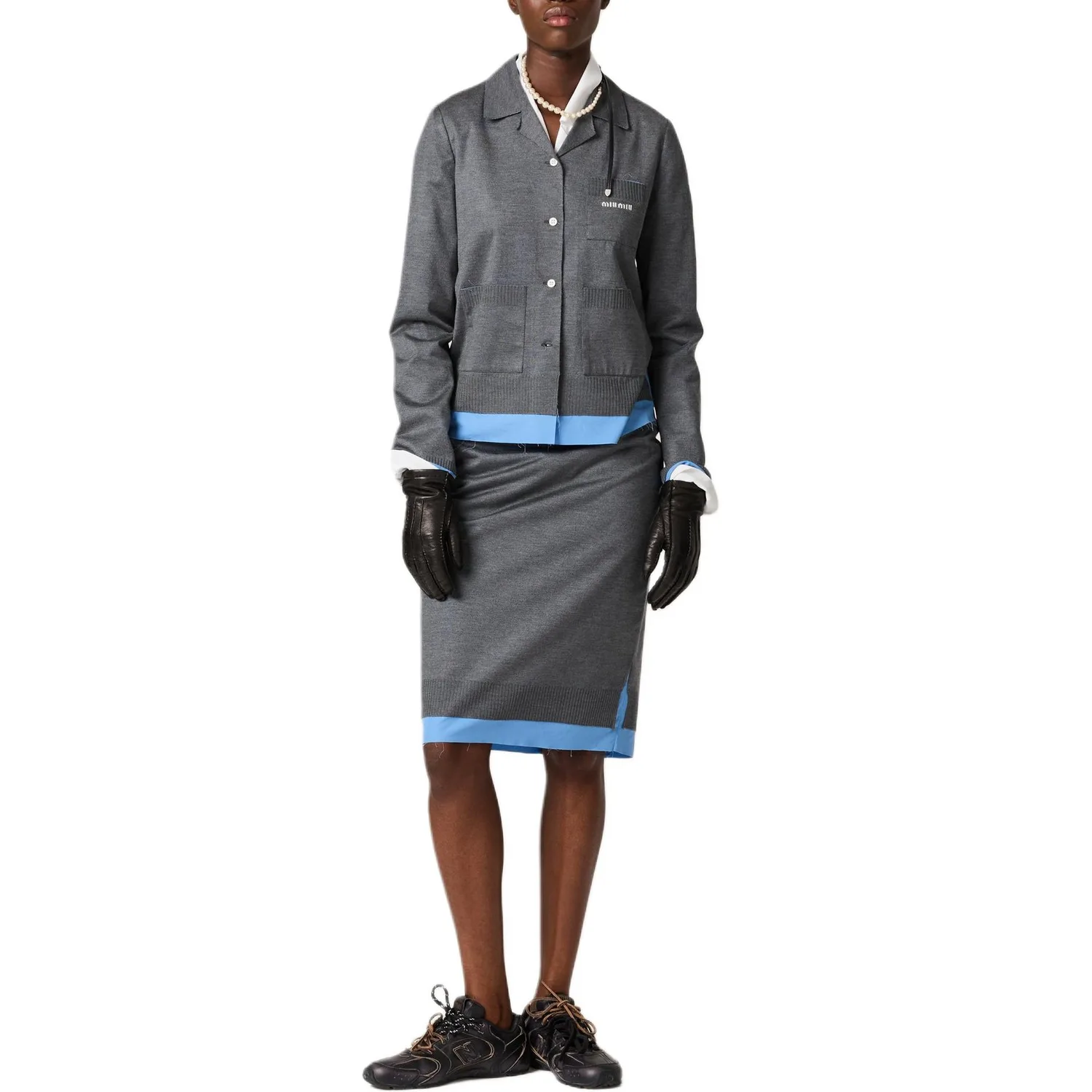 MIU MIU Футболка Women's Gray Blue — фото 4