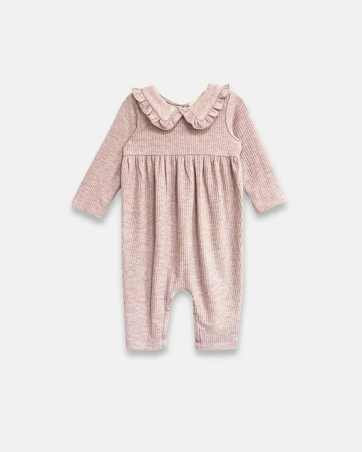 Детский боди-комбинезон с длинным рукавом и воротником-рюшем Heather Romper Mabel + Honey, розовый — фото 3