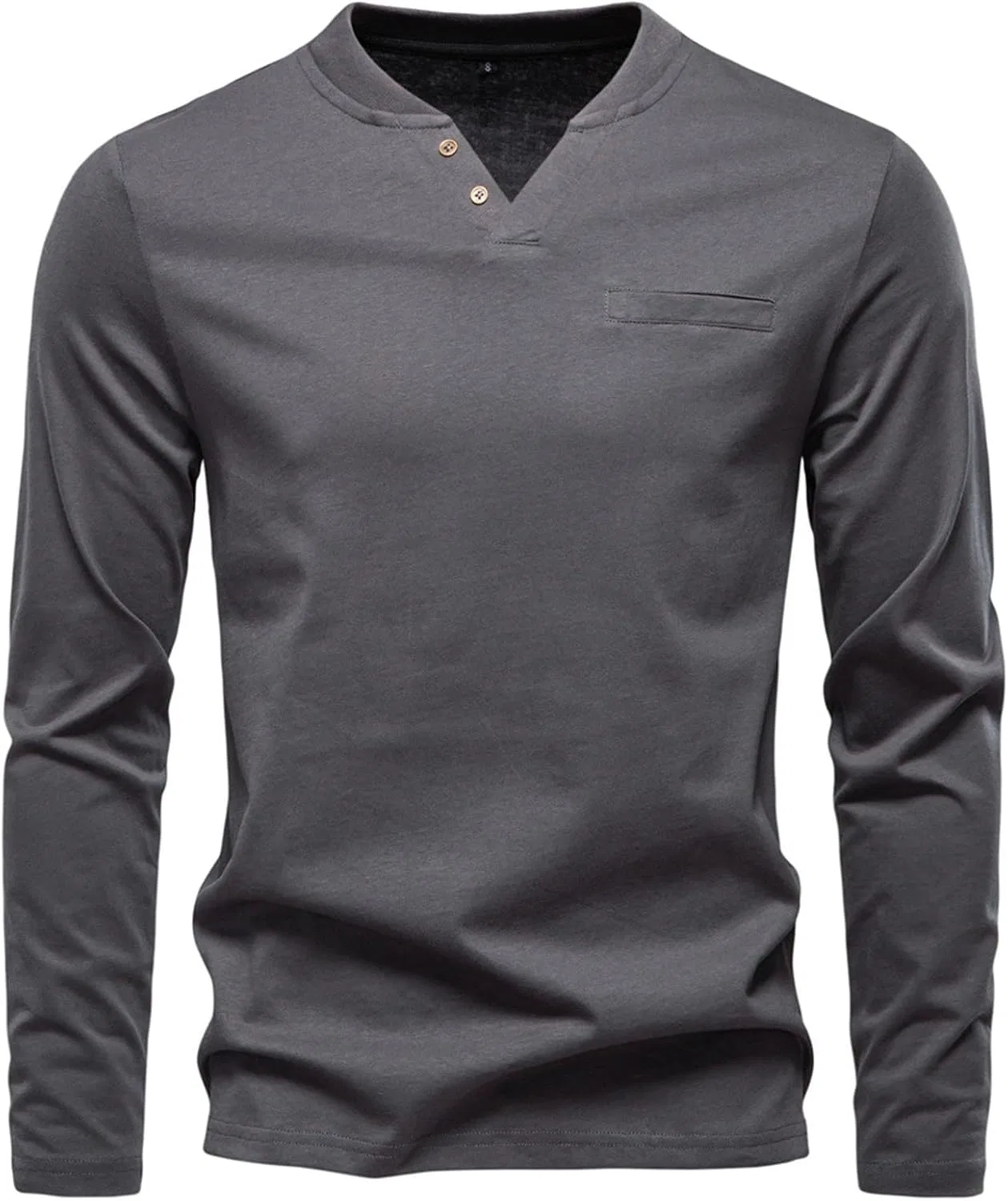 Мужская футболка V-образным вырезом хлопковая Dark Gray — фото 3