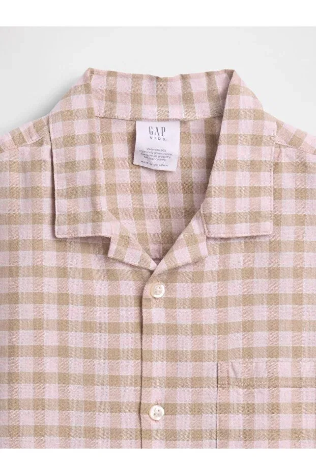Детская рубашка для мальчиков льняная Gap, Light Brown — фото 2