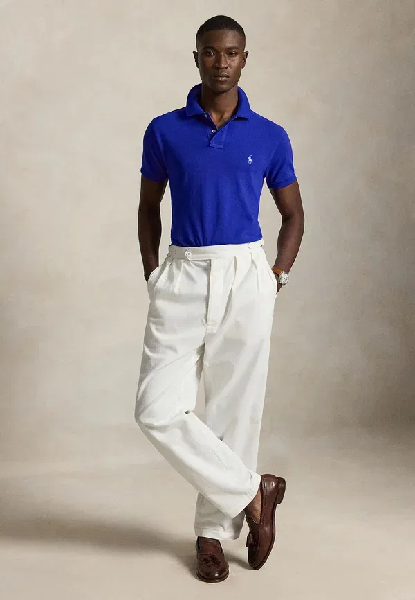 Поло хлопковое Slim fit polo shirt, Polo Ralph Lauren, Classic Azure — фото 2