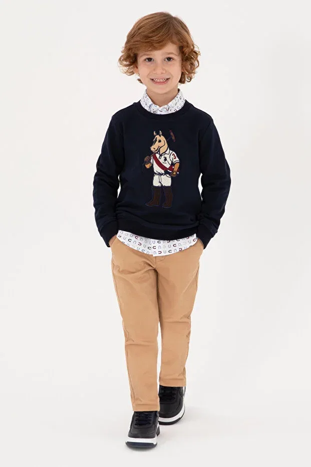 Детские брюки для мальчиков хлопковые U.S. Polo Assn., Camel — фото 2