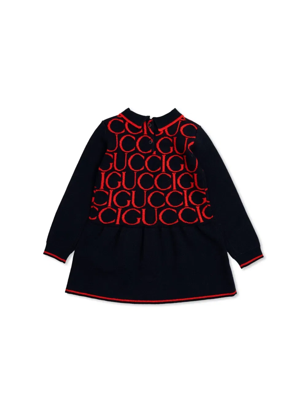 Платье с жаккардовым логотипом Gucci Kids, черный — фото 2