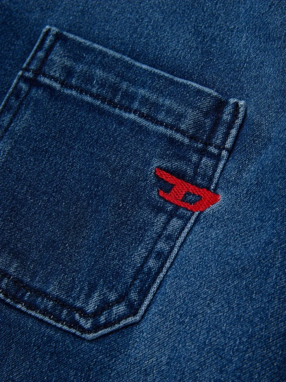 Джинсовая рубашка с капюшоном Diesel Kids, синий — фото 4