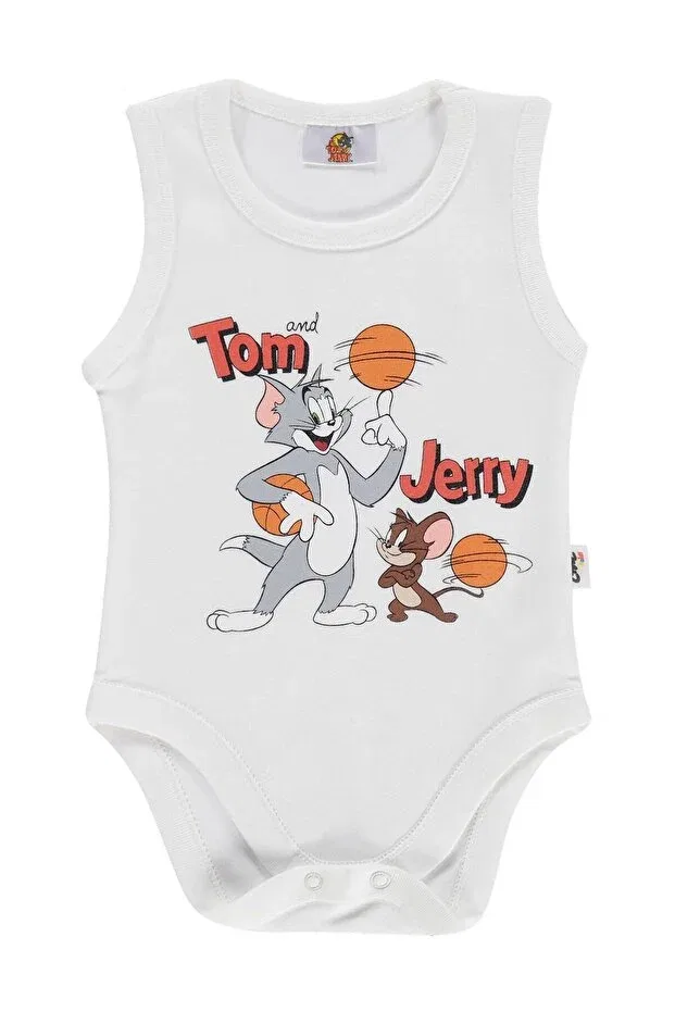 Детское боди для новорожденных хлопковое Tom and Jerry Printed Civil Baby, Ecru