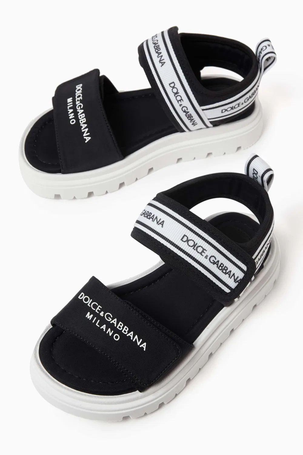 Сандалии с логотипом на липучке Dolce & Gabbana, черный — фото 4