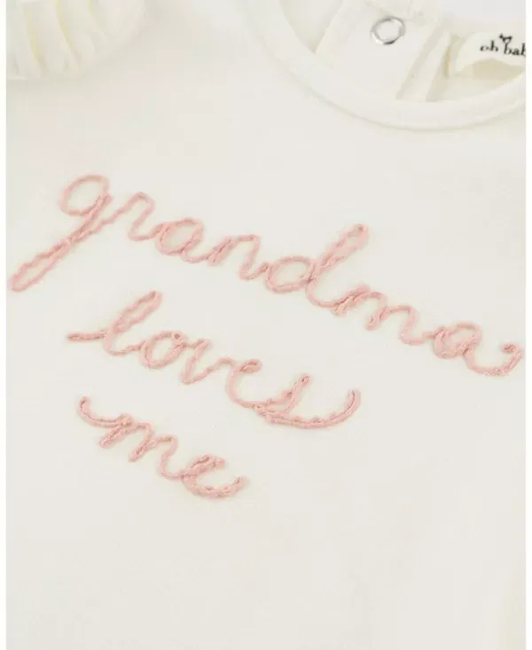 Детский боди-комбинезон без рукавов Grandma Loves Me Oh Baby!, Oyster — фото 3